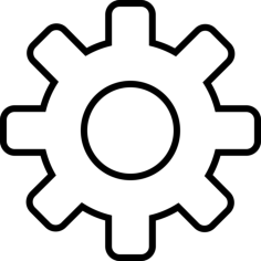Cogwheel Outline Craft Design Svg File, Free Vectors File
